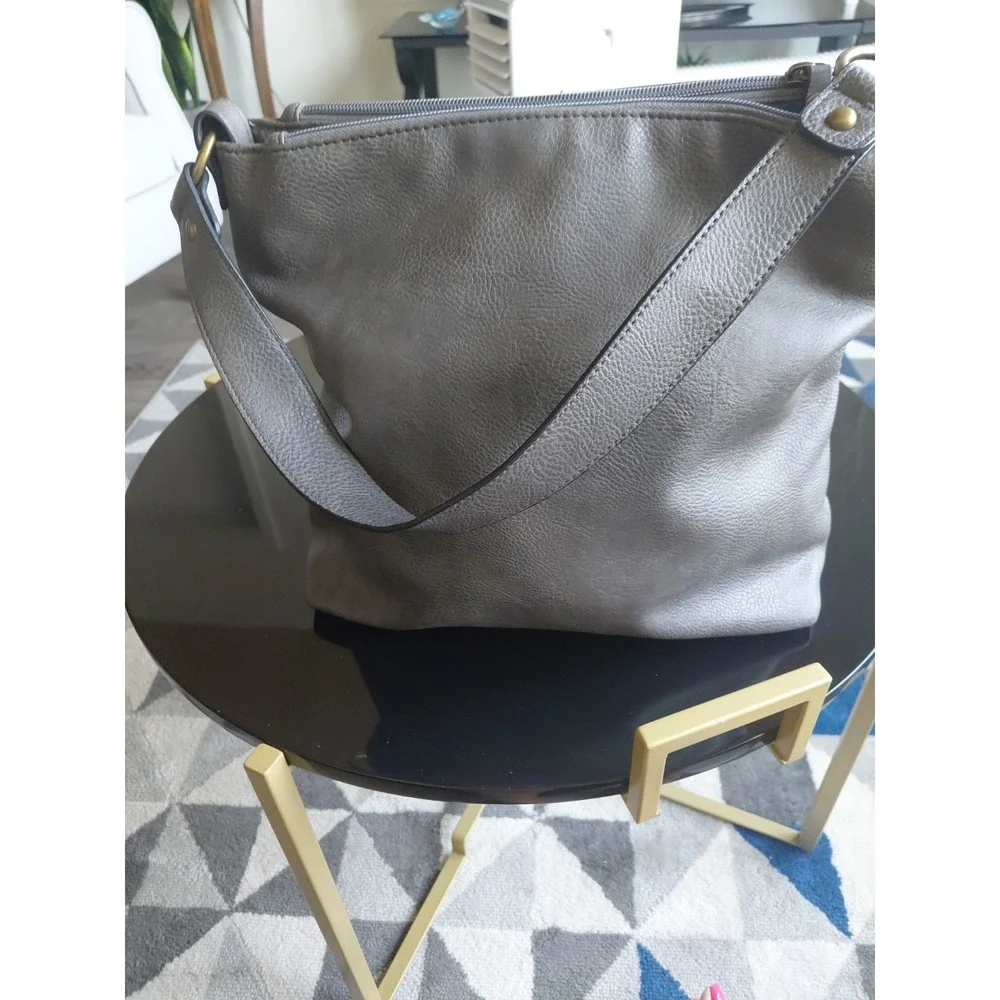 Bueno Collection Hobo Bag Purse Crossbody Double Handle Faux Leather Boho NWOT